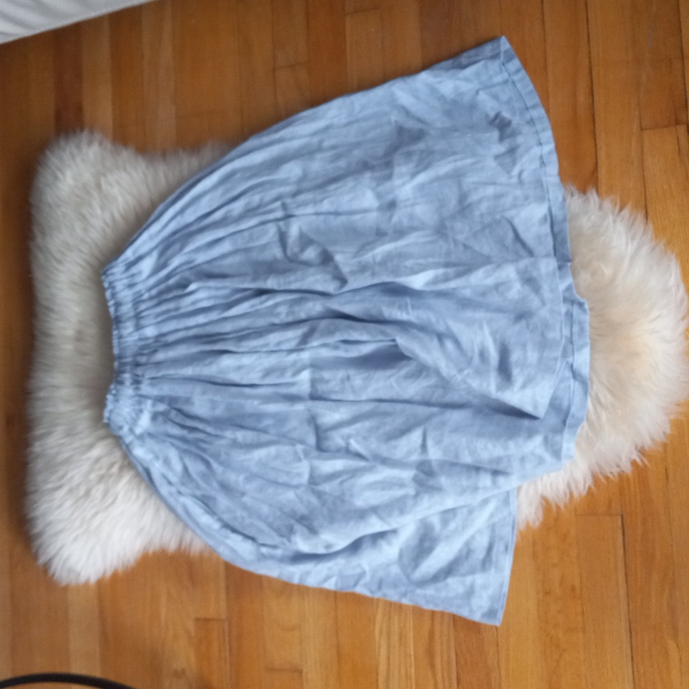 notPERFECTLINEN Light Blue Midi Skirt